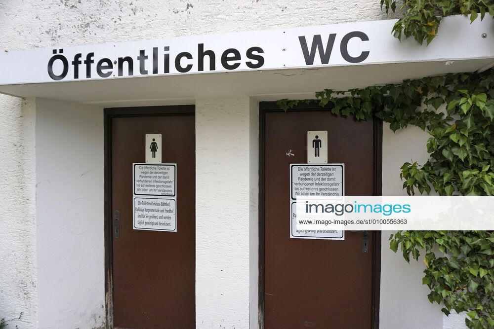 Ausgangsbeschränkungen wegen Corona-Virus-Pandemie in Bad Wörishofen, Die Öffentliche Toilette hat geschlossen. 15.05.2020, Einzelhandel wegen Corona-Virus eingeschränkt 15.05.2020, Einzelhandel wegen Corona-Virus eingeschränkt