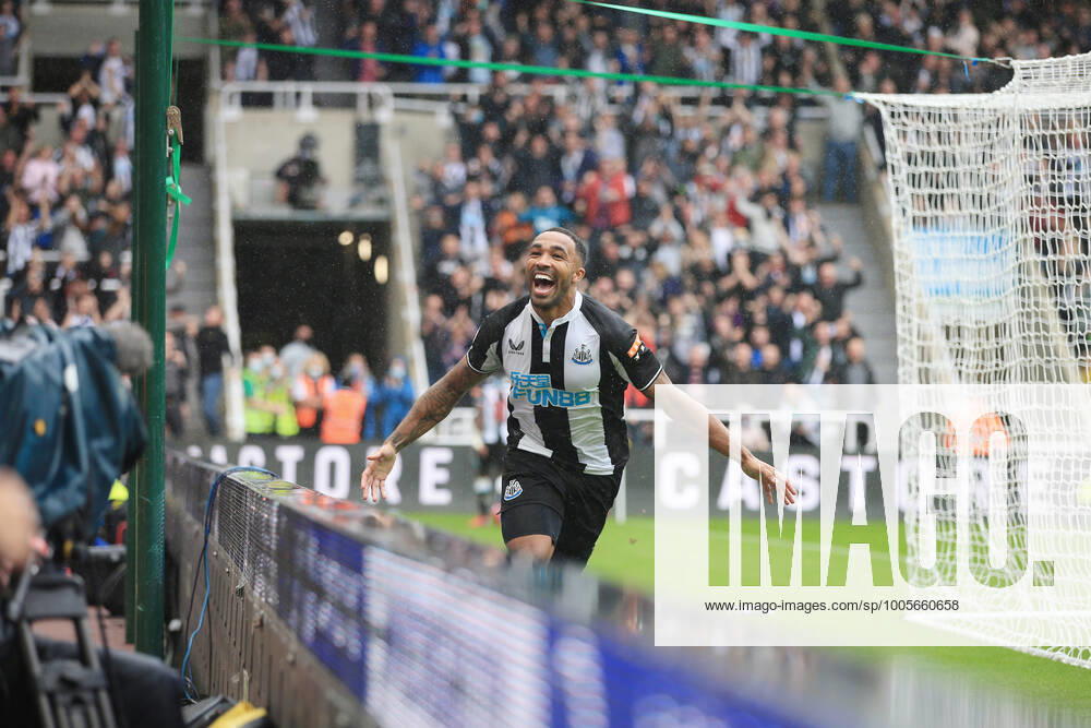 Football - Premier League - Newcastle United v West Ham United 15th August 2021 - Premier League - Newcastle United v West Ham United - Callum Wilson of Newcastle United celebrates after scoring their 1st goal - Photo: Simon Stacpoole Offside. Newcastle-upon-Tyne UK