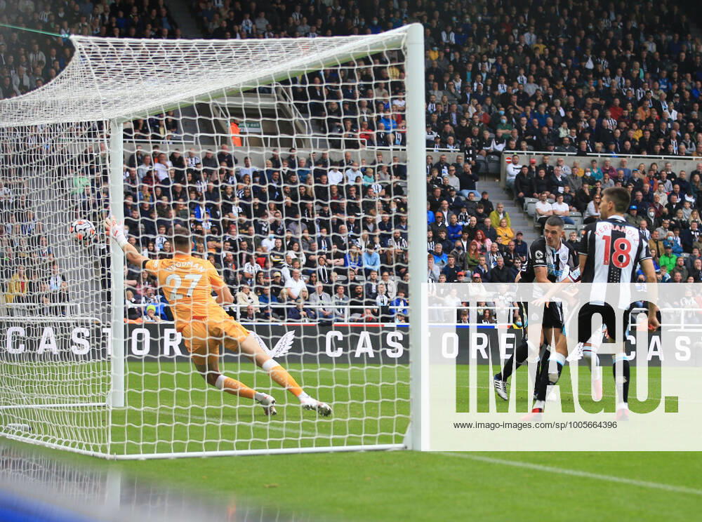 Football - Premier League - Newcastle United v West Ham United 15th August 2021 - Premier League - Newcastle United v West Ham United - Newcastle United goalkeeper Freddie Woodman is beaten for the second West Ham goal - Photo: Simon Stacpoole Offside. Newcastle-upon-Tyne UK