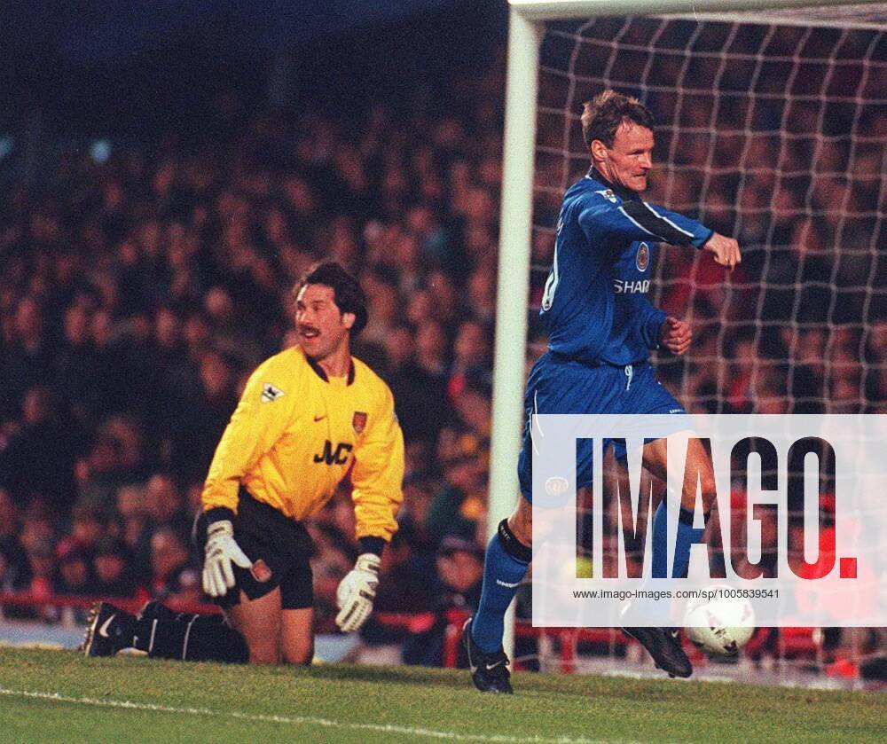 Mandatory Credit: Photo by Andy Hooper Daily Mail Shutterstock (1143557a) Football Premier League Game 1997 98 Arsenal V Manchester United, ManU (3-2) Teddy Sheringham Scores Uniteds 1st Goal Past David Seaman Football Premier League Game 1997 98 Arsenal V Manchester United (3-2) Teddy Sheringham Scores Uniteds 1st Goal Past David Seaman No use with unauthorised audio, video, data, fixture lists (outside the EU), club league logos or live services. Online in-match use limited to 45 images (+15 in extra time). No use to emulate moving images. No use in betting, games or single club league player publications services. Football Premier League Game 1997 98 Arsenal V Manchester United (3-2) Teddy Sheringham Scores Uniteds 1st Goal Past David Seaman No use with unauthorised audio, video, data, fixture lists (outside the EU), club league logos or live services. Online in-match use limited to 45 images (+15 in extra time). No use to emulate moving images. No use in betting, games or