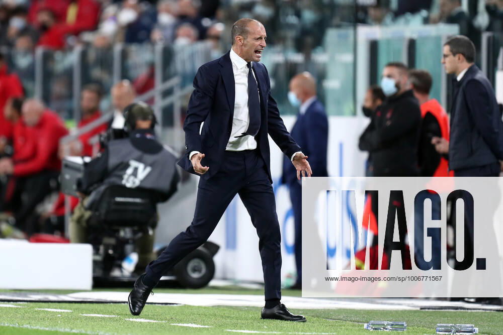 Juventus Fc - Ac Milan Massimiliano Allegri, head coach of Juventus Fc gestures during the Serie A match between Juventus Fc and Ac Milan . Torino Allianz Stadium Italy