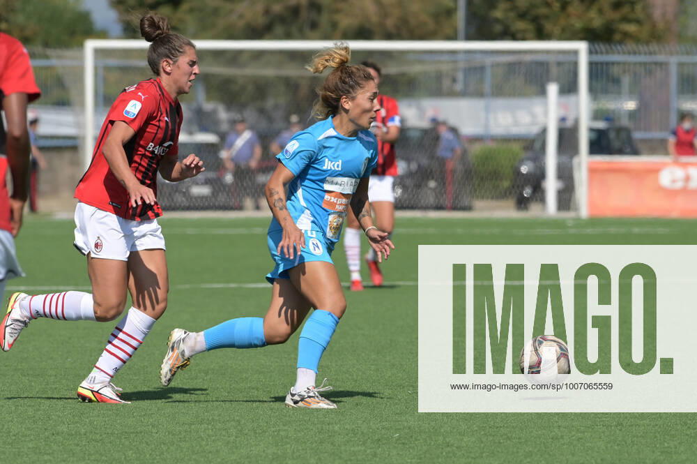Maddalena Porcarelli (19 ) Napoli Femminile control the ball during Napoli Women vs Milan Women, Italian football Serie A Women match in Napoli, Italy, October 03 2021