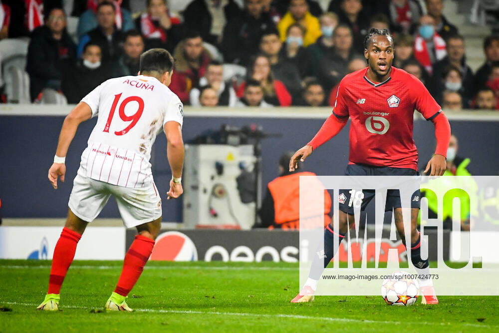 Renato SANCHES of Lille during the UEFA Champions League group G match between Lille OSC (LOSC) and Sevilla FC at Pierre Mauroy Stadium on October 20, 2021 in Villeneuve-d Ascq near Lille, France. Villeneuve-d Ascq France - ZUMAm308 20211020_zsp_m308_005