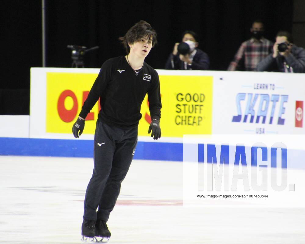 Figure skating, Eiskunstlauf Skate America Japanese figure skater Shoma Uno takes part in official practice in Las Vegas, Nevada, on Oct. 21, 2021, for Skate America, the first event of the Grand Prix series. A14AA0000912952P