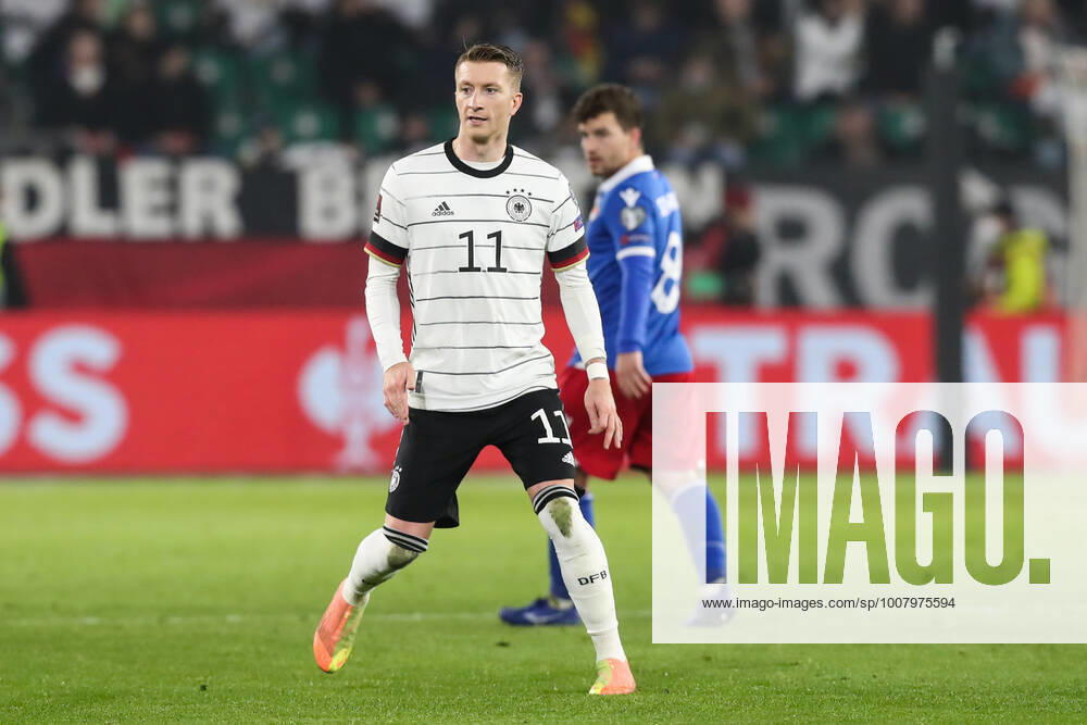 Marco Reus (Deutschland) - WM-Qualifikation Deutschland vs. Lichtenstein in der Volkswagen Arena in Wolfsburg - Aktion,Fußball,Mann,Männer,Deutschland