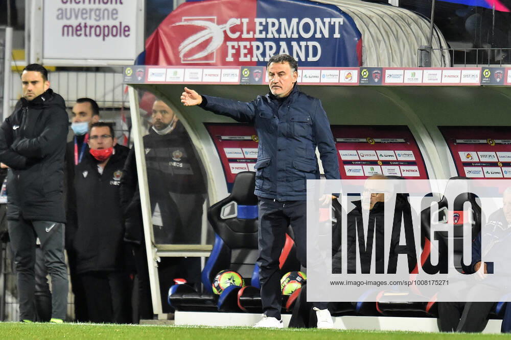 Chrsitophe Galtier (entraineur nice) FOOTBALL : Clermont Foot 63 vs OGC Nice - Ligue 1 Uber Eats - 21 11 2021 FredericChambert Panoramic