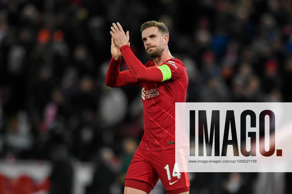 UEFA Champions League Liverpool v FC Porto Jordan Henderson 14 of Liverpool applauds the home supporters at the end of the game after his side beat FC Porto 2-0 Liverpool Anfield Merseyside United Kingdom
