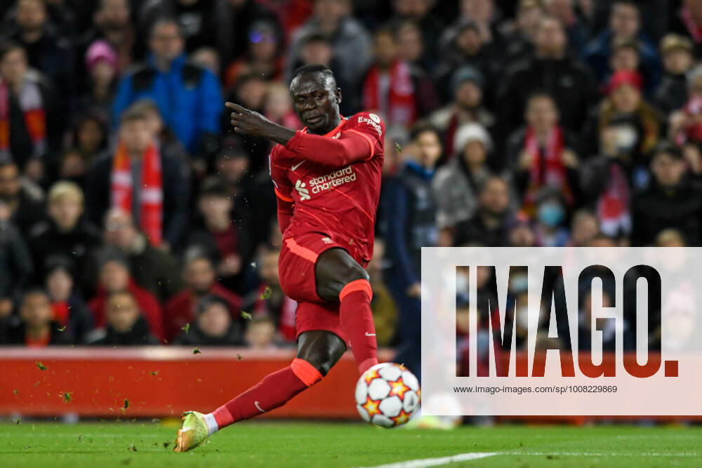 UEFA Champions League Liverpool v FC Porto Sadio Mane 10 of Liverpool has a shot at goal Liverpool Anfield Merseyside United Kingdom