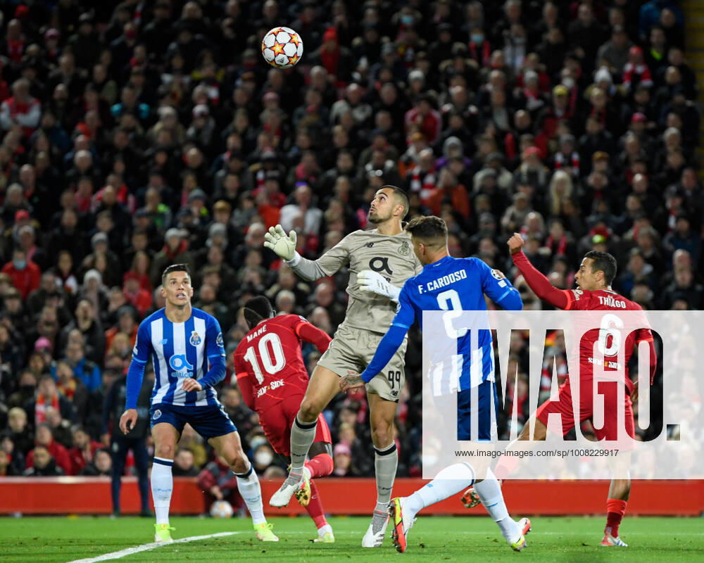 UEFA Champions League Liverpool v FC Porto Diogo Costa 99 of FC Porto clears the ball Liverpool Anfield Merseyside United Kingdom
