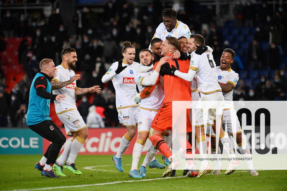 OGC Nice defeats Paris Saint Germain in a penalty shootout at the Parc des Princes in the 8th round of the French Cup on January 31, 2022. JulienxMattiax Pictorium LePictorium_0258817