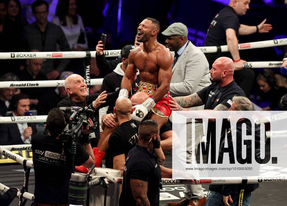 KW 07 Mandatory Credit: Photo by Paul Currie Shutterstock (12813011o) Kell Brook celebrates beating Amir Khan Amir Khan v Kell Brook & Undercard, Boxing, AO Arena, Manchester, UK - 19 Feb 2022 Amir Khan v Kell Brook & Undercard, Boxing, AO Arena, Manchester, UK - 19 Feb 2022