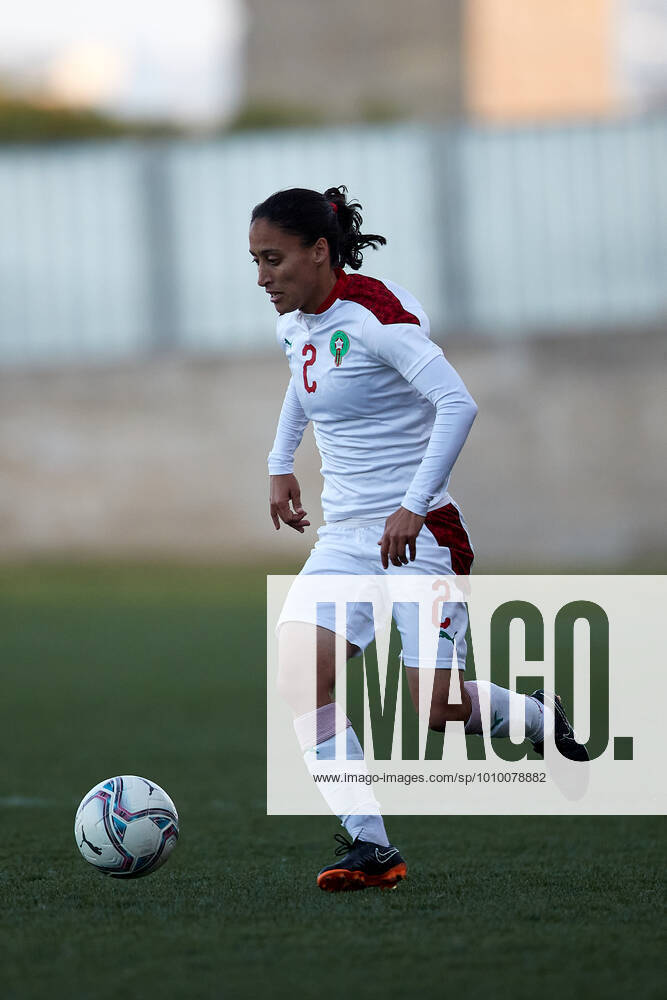 Morocco womens national soccer team player Zineb Redouani during the VisitMalta Women s International Trophy 2022 tournament soccer match between Morocco and Moldova at the Tony Bezzina Stadium, Paola, Malta on 22 February 2022. Morocco beat Moldova 4-0 to win the tournament. Morocco v Moldova Womens VMW_22