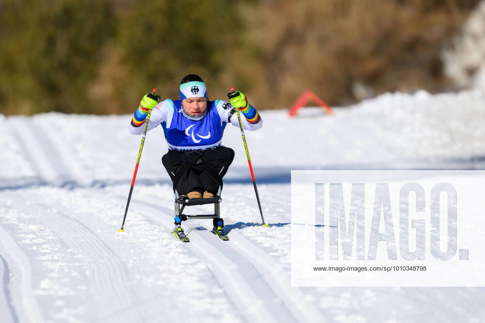 KW09 Paralympic Games Beijing 2022 05.3.2022 Day (1) ZHANGIJAKOU, PEOPLES REPUBLIC OF CHINA - MARCH 05: Image of the Paralympic Games Beijing 2022 during the sprint competitions at Zhangijakou National Biathlon Center of Zhangijakou on 05.3.2022 in Hebei Peoples Republic of China. WICKER, Anja (GER), local club: MTV Stuttgart (WUER), date of birth: 22.12.1991 place of birth: Stuttgart, paralympic classification: LW 10,5 seated competing. Oliver Kremer DBS
