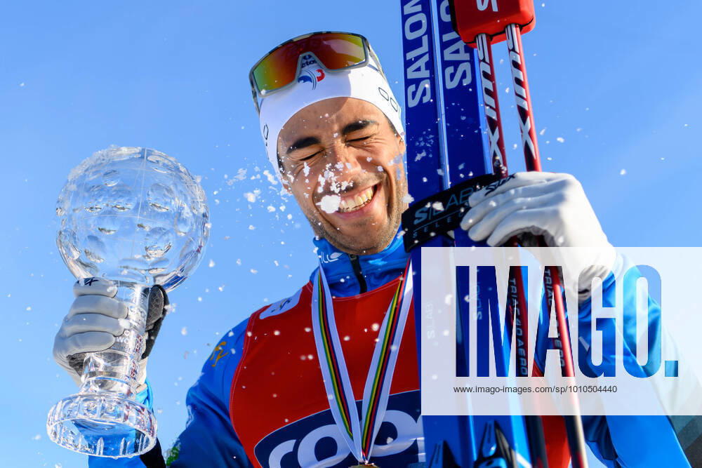 Richard Jouve of France celebrate after the men s Cross Country Skiing sprint final during the FIS Cross-Country World Cup on March 11, 2022 in Falun. Photo: Johanna Lundberg BILDBYRAN kod JL JL0247 skidor cross-country skiing langrenn fis world cup falun men s sprint bbeng