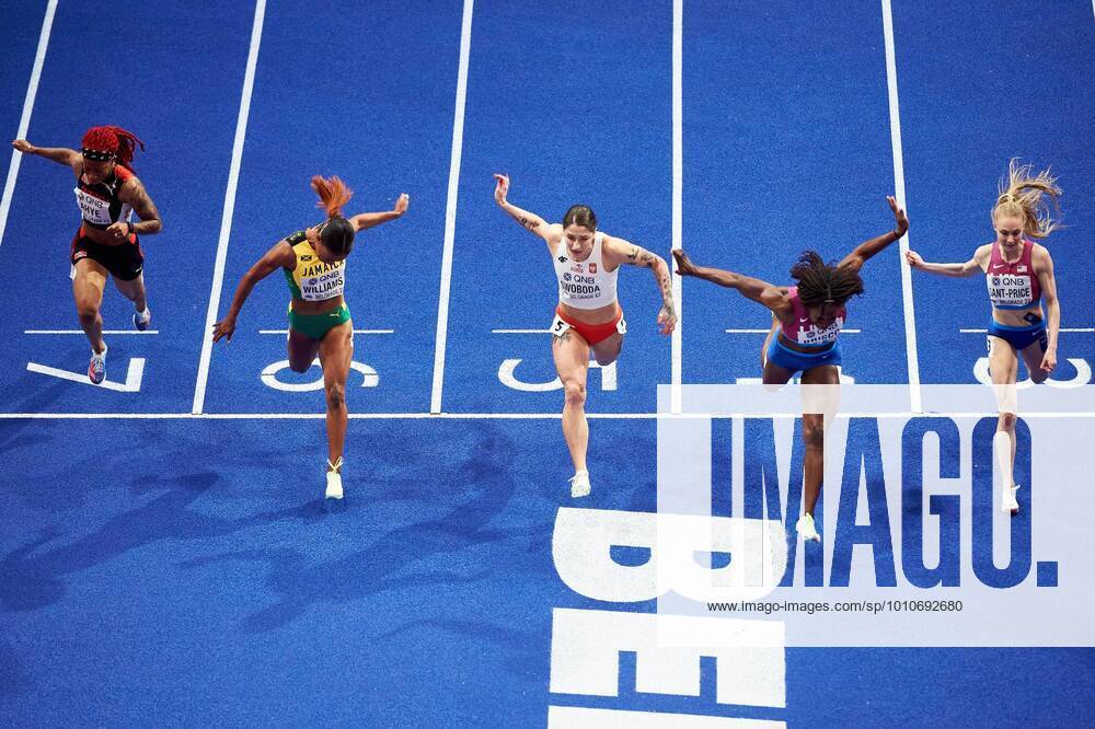 BELGRAD SERBIA, STARK ARENA HALOWE MISTRZOSTWA SWIATA W LEKKIE ATLETYCE BELGRAD 2022 ( WORLD ATHLETICS INDOOR CHAMPIONSHIPS BELGRADE 2022) BIEG 60 M FINAL NZ. EWA SWOBODA BRIANA WILLIAMS MIKIAH BRISCO FOTO RADOSLAW JOZWIAK CYFRASPORT NEWSPIX.PL --- Newspix.pl RJ3_1949