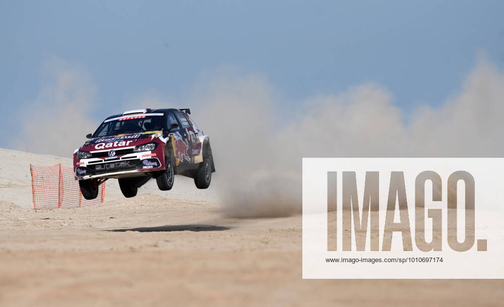 KW11 (220319) -- AHMADI GOVERNORATE, March 19, 2022 -- Nasser S Al-Attiyah and Matthieu Baumel steer their rally car during the Kuwait International Rally, the 3rd round of FIA Middle East Rally Championship, in Ahmadi Governorate, Kuwait, on March 18, 2022. (Str Xinhua) (SP)KUWAIT-AHMADI GOVERNORATE-FIA MIDDLE EAST RALLY CHAMPIONSHIP-3RD ROUND-KUWAIT INTERNATIONAL RALLY Stringer