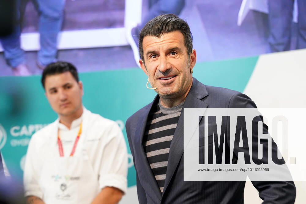 Portuguese football legend Luis Figo performs a show-cooking by Epigen Healthy Bite during the Salon Gourmets 2022. April 26, 2022. (2022042637)