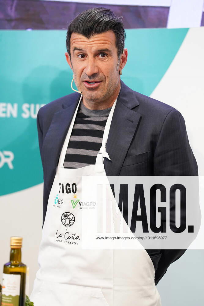 Portuguese football legend Luis Figo performs a show-cooking by Epigen Healthy Bite during the Salon Gourmets 2022. April 26, 2022. (2022042650)
