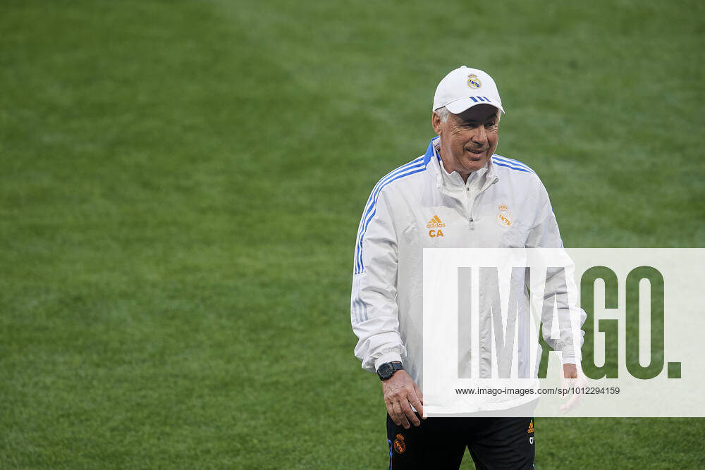 Liverpool FC Training Session And press conference, PK, Pressekonferenz - UEFA Champions League Final 2021 22 Carlo Ancelotti head coach of Real Madrid at Stade de France on May 27, 2022 in Paris, France. Liverpool will face Real Madrid in the UEFA Champions League final on May 28, 2022. Paris France