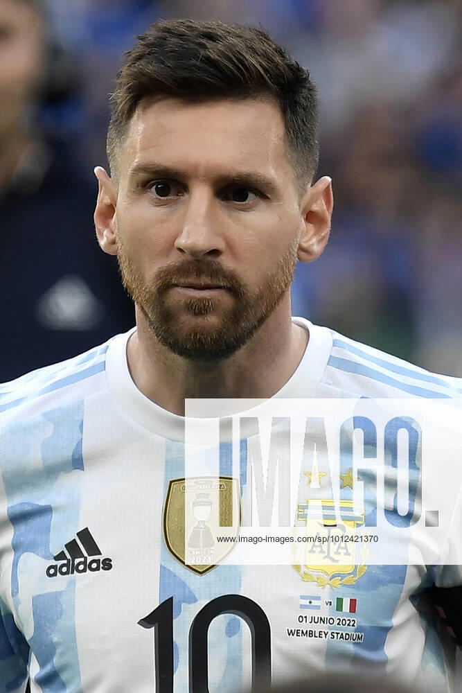 Lionel Messi of Argentina looks on during the Finalissima trophy 2022 football match between Italy and Argentina at Wembley stadium in London, England, June 1st, 2022. Photo Andrea Staccioli Insidefoto AndreaxStaccioli