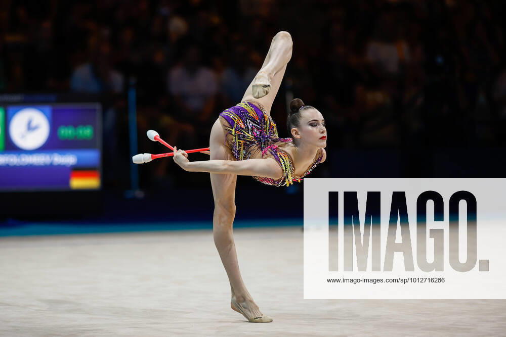 KW24 38th European Championships in Rhythmic gymnastics, Rhythmische Sportgymnastik, RSG 19.06.2022 Darja Varfolomeev (GER) at clubs finals; 38th European Championships in Rhythmic Gymnastics on 19.06.2022 at the Expo in Tel Aviv Israel.