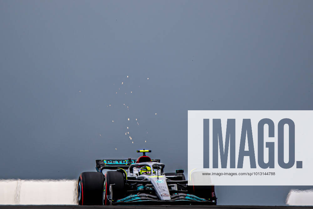 NORTHAMPTON, ENGLAND: Lewis Hamilton, racing for the Mercedes AMG team during the 2022 Formula 1 British Grand Prix at Silverstone in Northampton, England. British Grand Prix