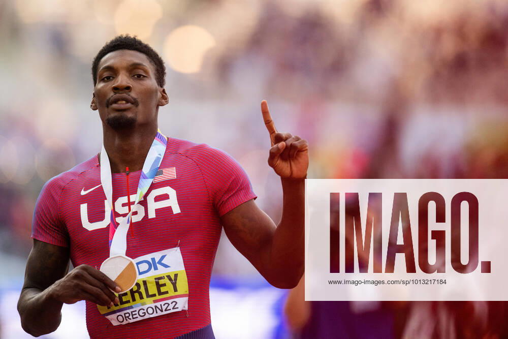 Bilder des Jahres 2022, Sport 07 Juli 220716 Fred Kerley of USA celebrates after winning men s 100 meter final during day 2 of the 2022 World Athletics Championships on July 16, 2022 in Eugene. Photo: Jon Olav Nesvold BILDBYRAN COP 217 JM0324 bbeng friidrott athletics friidrett 2022 world athletics championships world athletics championships oregon22 friidrotts-vm friidretts-vm vm usa jubel