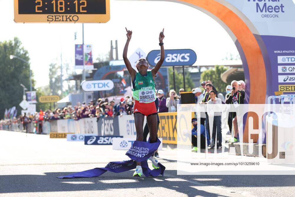KW29 Mandatory Credit: Photo by Amanda Loman Shutterstock (13033002c) Gotytom Gebreslase of Ethiopia wins the women s marathon 2022 World Athletics Championships, Day Four Hayward Field, Eugene, Oregon, USA - 18 Jul 2022 2022 World Athletics Championships, Day Four Hayward Field, Eugene, Oregon, USA - 18 Jul 2022
