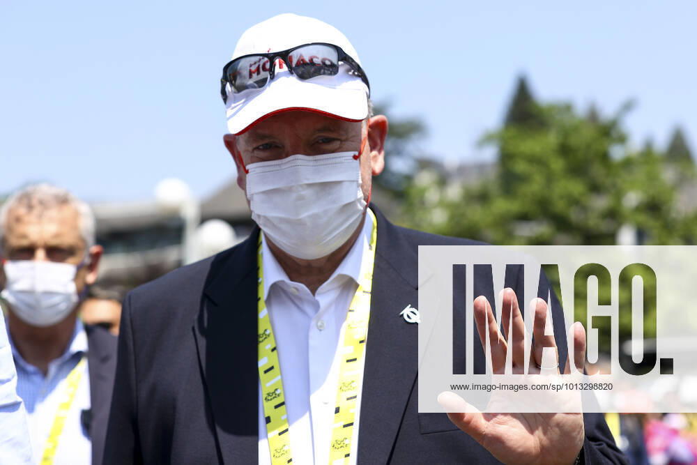 Prince Albert II of Monaco pictured at the start of stage 18 of the Tour de France cycling race, from Lourdes to Hautacam (143km), France, on Thursday 21 July 2022. This year s Tour de France takes place from 01 to 24 July 2022. - UK OUT DAVIDxPINTENS x37691121x