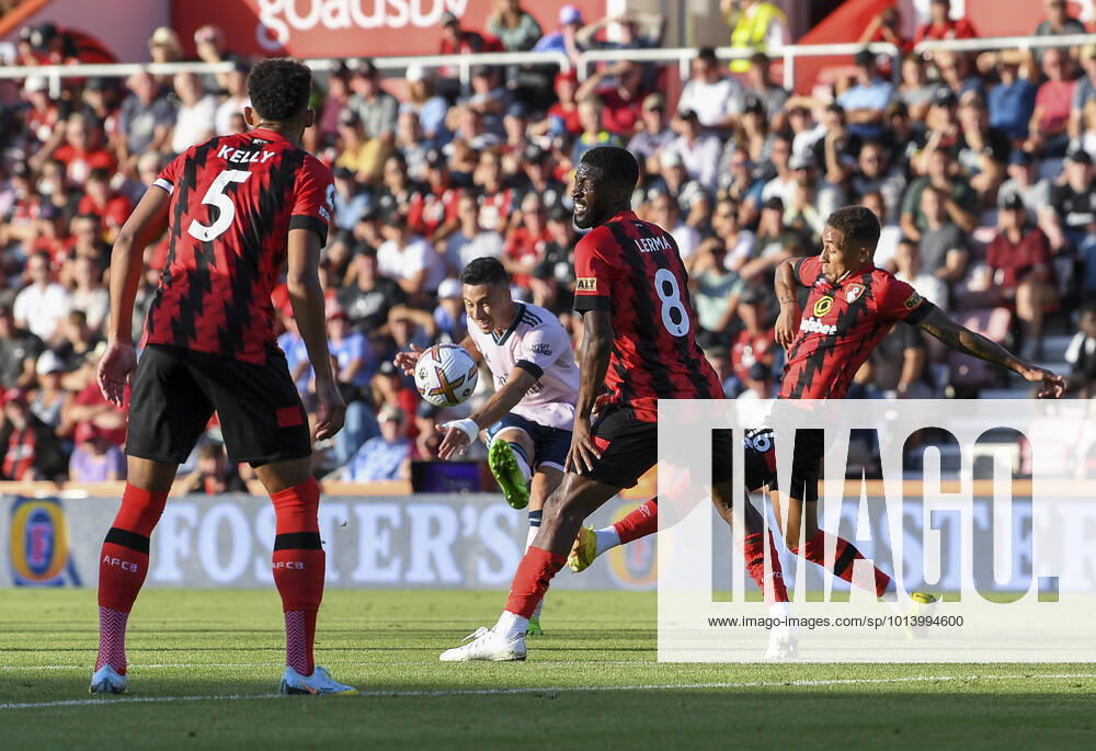 Bournemouth v Arsenal Premier League Gabriel Martinelli of Arsenal shoots during the Premier League match at the Vitality Stadium, Bournemouth Content Not Available For UK Newspapers