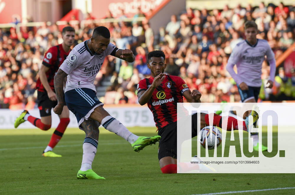 Bournemouth v Arsenal Premier League Gabriel Jesus of Arsenal shoots during the Premier League match at the Vitality Stadium, Bournemouth Content Not Available For UK Newspapers