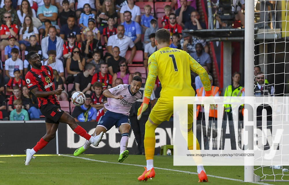 Bournemouth v Arsenal Premier League Gabriel Martinelli of Arsenal crosses during the Premier League match at the Vitality Stadium, Bournemouth Content Not Available For UK Newspapers