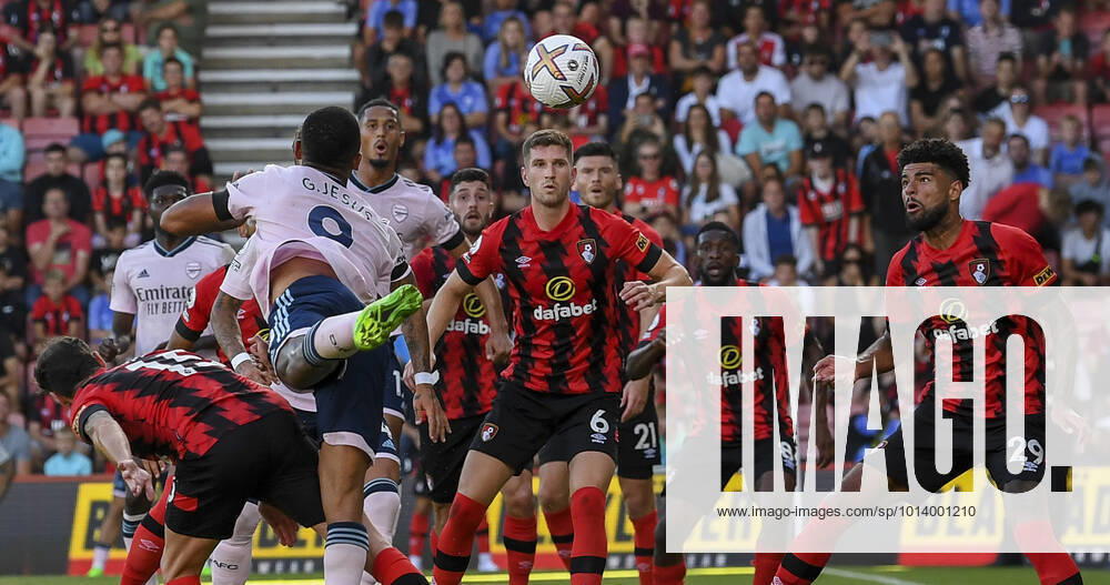 Bournemouth v Arsenal Premier League Gabriel Jesus of Arsenal heads at goal during the Premier League match at the Vitality Stadium, Bournemouth Content Not Available For UK Newspapers