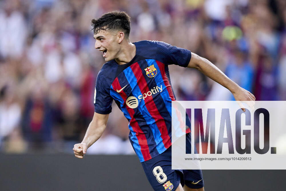 ESP: FC Barcelona, Barca v Real Valladolid CF - La Liga Santander Pedro Gonzalez Pedri of FC Barcelona celebrates after scoring his team s second goal during the La Liga Santander match between FC Barcelona and Real Valladolid CF at Spotify Camp Nou on August 28, 2022, in Barcelona, Spain. Barcelona Spotify Camp Nou Catalunya Spain _RL_FCBvVALL_038_433
