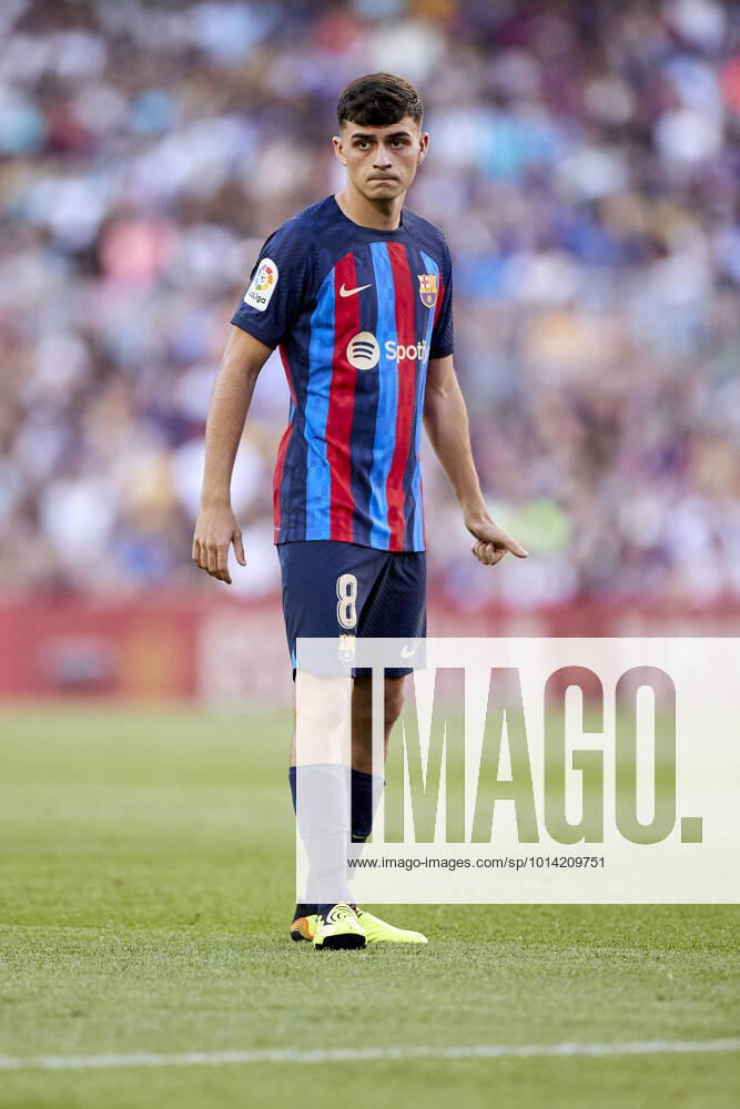 ESP: FC Barcelona, Barca v Real Valladolid CF - La Liga Santander Pedro Gonzalez Pedri of FC Barcelona looks on during the La Liga Santander match between FC Barcelona and Real Valladolid CF at Spotify Camp Nou on August 28, 2022, in Barcelona, Spain. Barcelona Spotify Camp Nou Catalunya Spain _RL_FCBvVALL_008_455