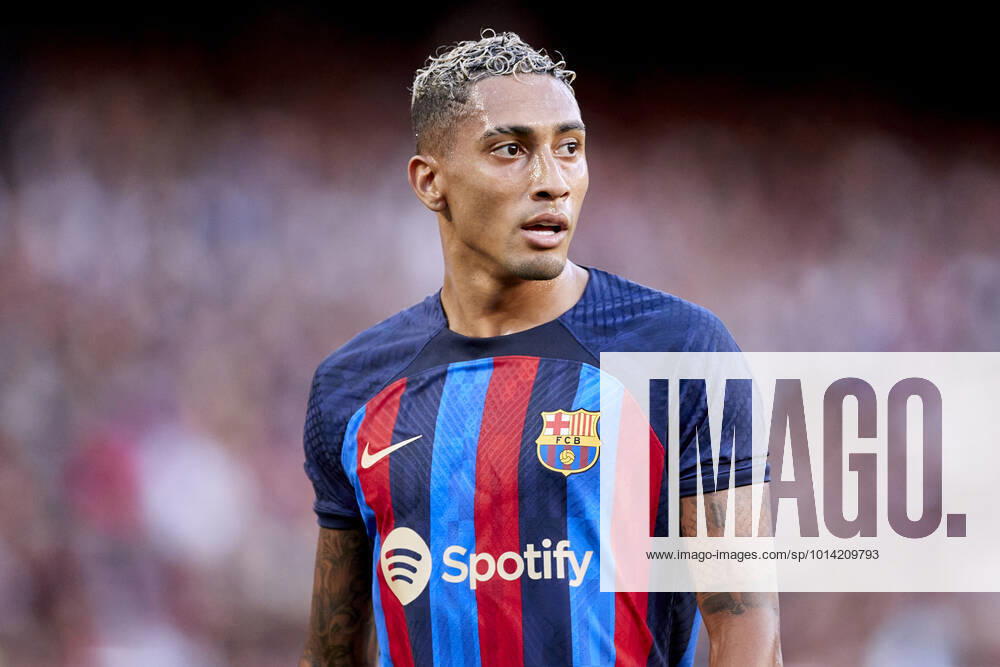 ESP: FC Barcelona, Barca v Real Valladolid CF - La Liga Santander Raphael Dias Raphinha of FC Barcelona looks on during the La Liga Santander match between FC Barcelona and Real Valladolid CF at Spotify Camp Nou on August 28, 2022, in Barcelona, Spain. Barcelona Spotify Camp Nou Catalunya Spain _RL_FCBvVALL_014_449