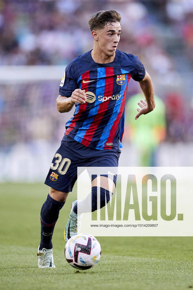 ESP: FC Barcelona, Barca v Real Valladolid CF - La Liga Santander Pablo Martin Gavi of FC Barcelona in action during the La Liga Santander match between FC Barcelona and Real Valladolid CF at Spotify Camp Nou on August 28, 2022, in Barcelona, Spain. Barcelona Spotify Camp Nou Catalunya Spain _RL_FCBvVALL_018_445