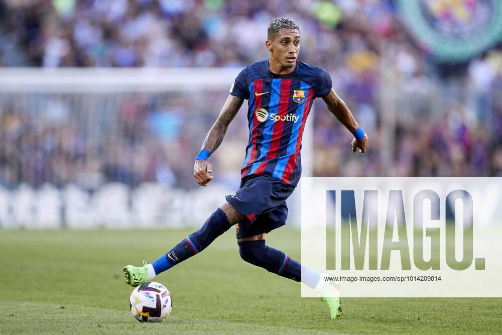 ESP: FC Barcelona, Barca v Real Valladolid CF - La Liga Santander Raphael Dias Raphinha of FC Barcelona in action during the La Liga Santander match between FC Barcelona and Real Valladolid CF at Spotify Camp Nou on August 28, 2022, in Barcelona, Spain. Barcelona Spotify Camp Nou Catalunya Spain _RL_FCBvVALL_021_443