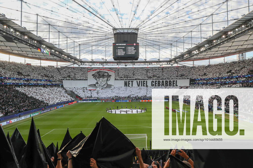 - UEFA Champions League: Eintracht Frankfurt - Sporting Lissabon am 07.09.2022 im Deutsche Bank Park in Frankfurt Die Fans von Eintracht Frankfurt mit einer Choreografie