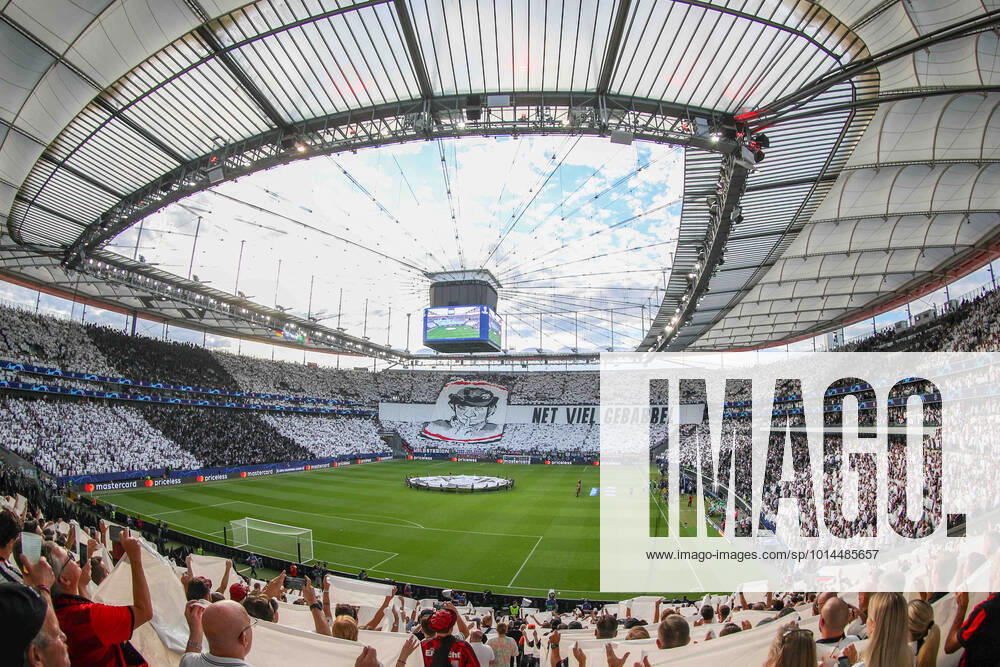 - UEFA Champions League: Eintracht Frankfurt - Sporting Lissabon am 07.09.2022 im Deutsche Bank Park in Frankfurt Die Fans von Eintracht Frankfurt mit einer Choreografie