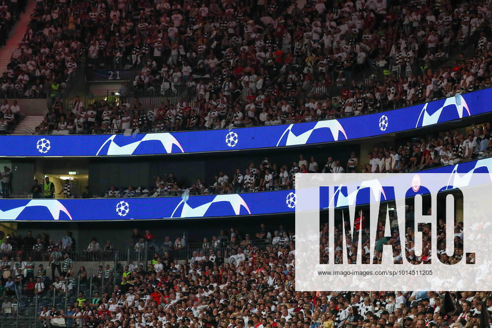 - UEFA Champions League: Eintracht Frankfurt - Sporting Lissabon am 07.09.2022 im Deutsche Bank Park in Frankfurt Champions League Werbe LED Banden