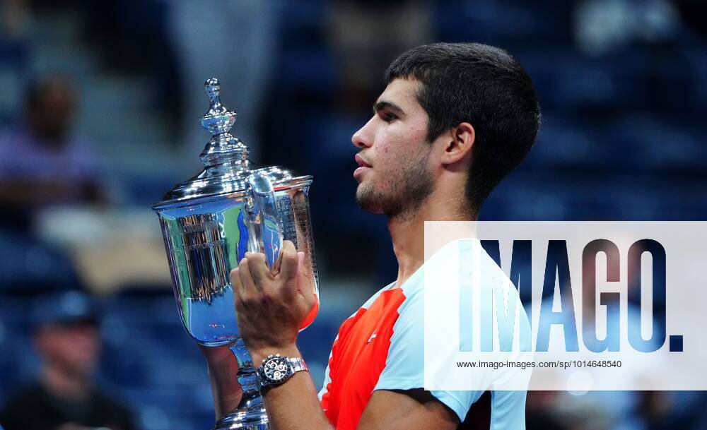 Mandatory Credit: Photo by Javier Garcia Shutterstock (13368084cs) Carlos Alcaraz celebrates clinching his first ever Grand Slam title US Open Championships 2022, Day Fourteen, USTA National Tennis Center, Flushing Meadows, New York, USA - 11 Sep 2022 US Open Championships 2022, Day Fourteen, USTA National Tennis Center, Flushing Meadows, New York, USA - 11 Sep 2022