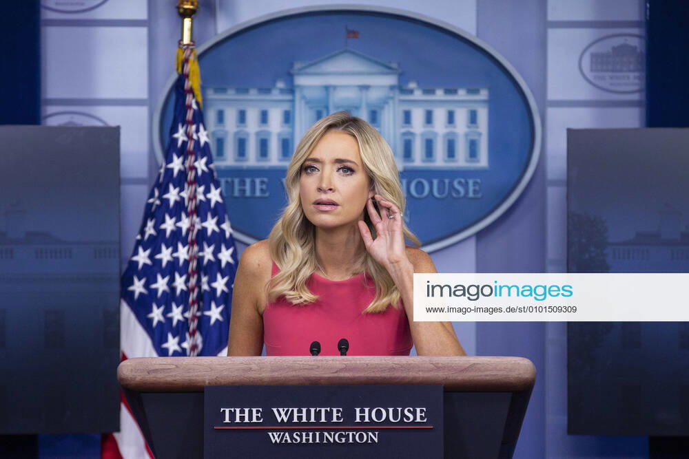White House Press Secretary Kayleigh McEnany speaks during a news conference in the James S. Brady Press Briefing Room at the White House in Washington D.C., U.S., on Monday, June 8, 2020. McEnany stated that United States President Donald J. Trump is against defunding police departments, after the death of George Floyd in police custody has pushed cities across the United States to consider doing so. Credit: CNP Washington USA - ZUMAs152 20200608_zaa_s152_048