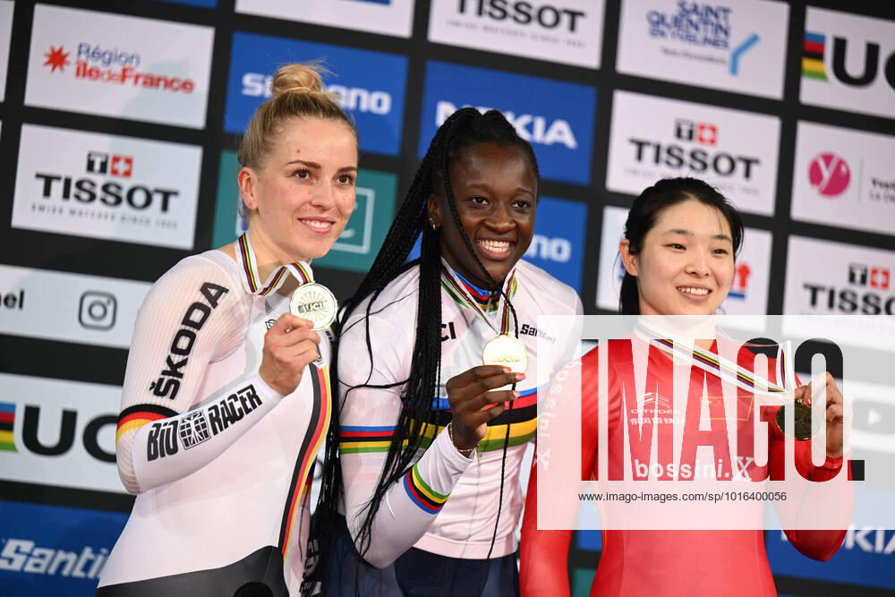 World Championships Elite Women Track; Giornata 04; 2022, France; 2022, Germany; 2022, Cine; Kouame, Taky Marie Divine; Hinze, Emma; Guo, Yufang; Saint Quentin En Yvelines;