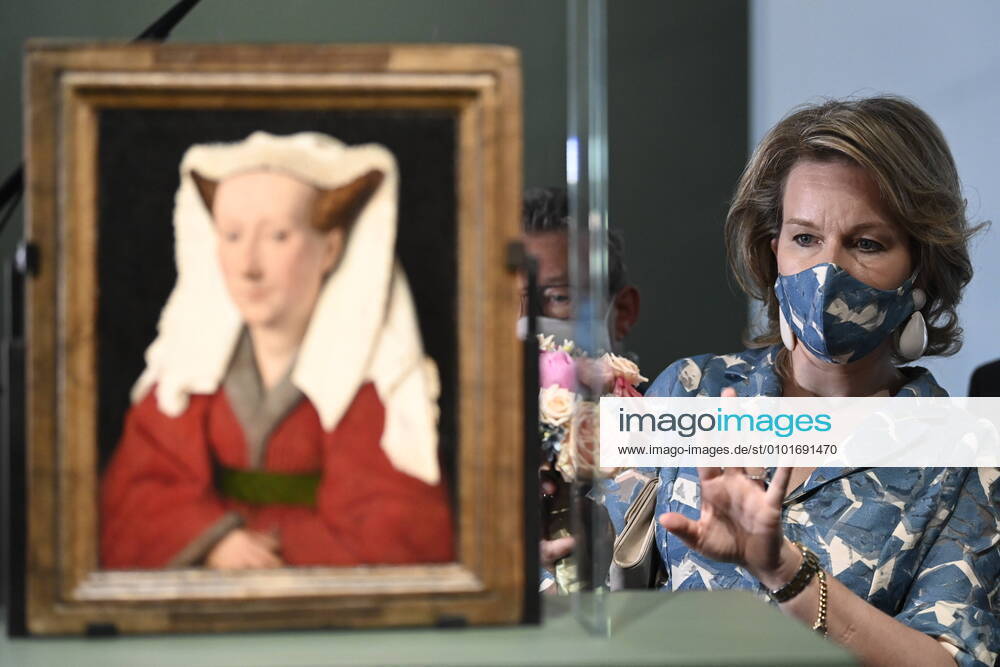 Queen Mathilde of Belgium pictured during a royal visit to Van Eyck in Bruges exposition at the Groeningemuseum museum in Brugge, Tuesday 16 June 2020. DIRKxWAEM 2509492