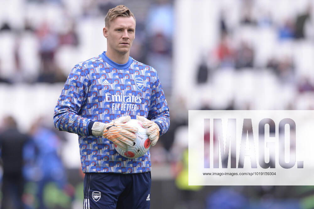 Mandatory Credit: Photo by Holly Allison TPI Shutterstock (12919683ez) Bernd Leno of Arsenal prior to the Premier League match between West Ham and Arsenal at The London Stadium in London - 1st May 2022 West Ham v Arsenal, Premier League, Football, The London Stadium, Stratford, London, United Kingdom - 01 May 2022 Editorial use only. No merchandising. For Football images FA and Premier League apply inc. no internet mobile usage without FAPL license - for more details contact Football Dataco West Ham v Arsenal, Premier League, Football, The London Stadium, Stratford, London, United Kingdom - 01 May 2022 Editorial use only. No merchandising. For Football images FA and Premier League apply inc. no internet mobile usage without FAPL license - for more details contact Football Dataco