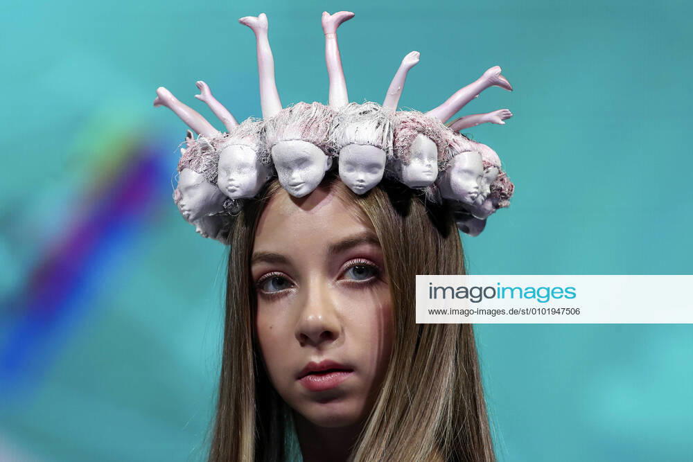 MINSK, BELARUS – JUNE 30, 2020: A model wears a creation during a catwalk show for the Shalost Udalas (The Mischief Has Succeeded) collection by designers Natalia Gruzinova and Galina Grishchenya at the Fashion Mill 2020 Melnitsa Mody 2020 fashion and photography festival contest at the Prime Hall concert hall. Natalia Fedosenko TASS TS0DE9B6