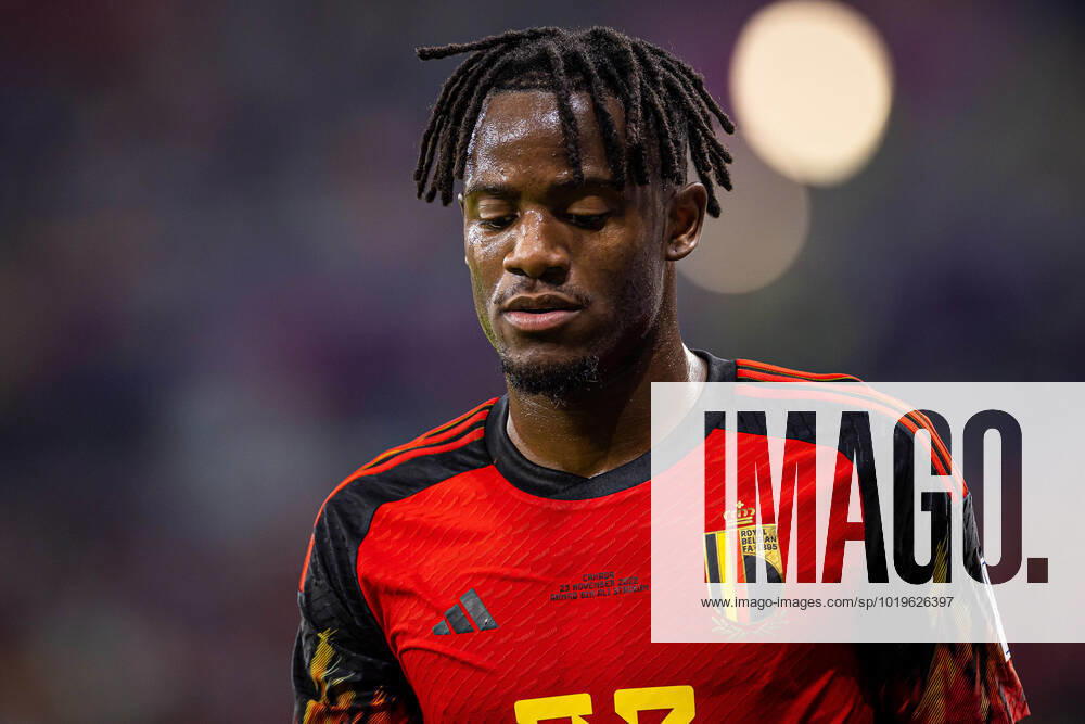 DOHA, KATAR, AHMAD BIN ALI STADIUM, PILKA NOZNA MISTRZOSTWA SWIATA W PILCE NOZNEJ KATAR 2022 ( FIFA World Cup, WM, Weltmeisterschaft, Fussball QATAR 2022 ) MECZ BELGIA - KANADA GAME BELGIUM - CANADA NZ MICHY BATSHUAYI FOTO LUKASZ SKWIOT CYFRASPORT NEWSPIX.PL --- Newspix.pl 20221123CSLS195