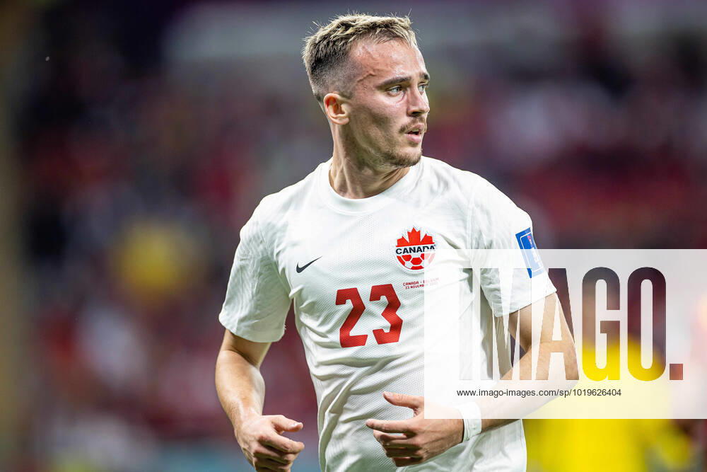 DOHA, KATAR, AHMAD BIN ALI STADIUM, PILKA NOZNA MISTRZOSTWA SWIATA W PILCE NOZNEJ KATAR 2022 ( FIFA World Cup, WM, Weltmeisterschaft, Fussball QATAR 2022 ) MECZ BELGIA - KANADA GAME BELGIUM - CANADA NZ LIAM MILLAR FOTO LUKASZ SKWIOT CYFRASPORT NEWSPIX.PL --- Newspix.pl 20221123CSLS202