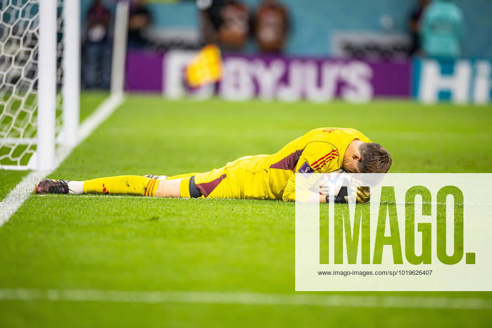 DOHA, KATAR, AHMAD BIN ALI STADIUM, PILKA NOZNA MISTRZOSTWA SWIATA W PILCE NOZNEJ KATAR 2022 ( FIFA World Cup, WM, Weltmeisterschaft, Fussball QATAR 2022 ) MECZ BELGIA - KANADA GAME BELGIUM - CANADA NZ THIBAUT COURTOIS FOTO LUKASZ SKWIOT CYFRASPORT NEWSPIX.PL --- Newspix.pl 20221123CSLS205